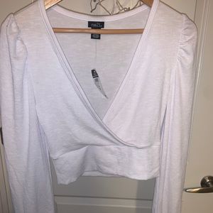 White Open Chest Cross Crop Top